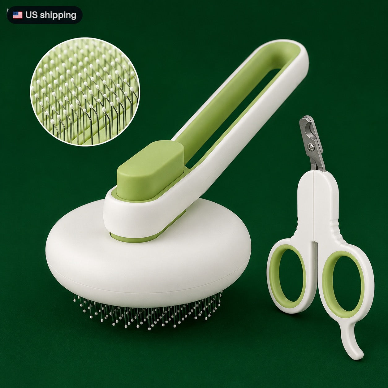Self-Cleaning Slicker Brush & Nail Clippers