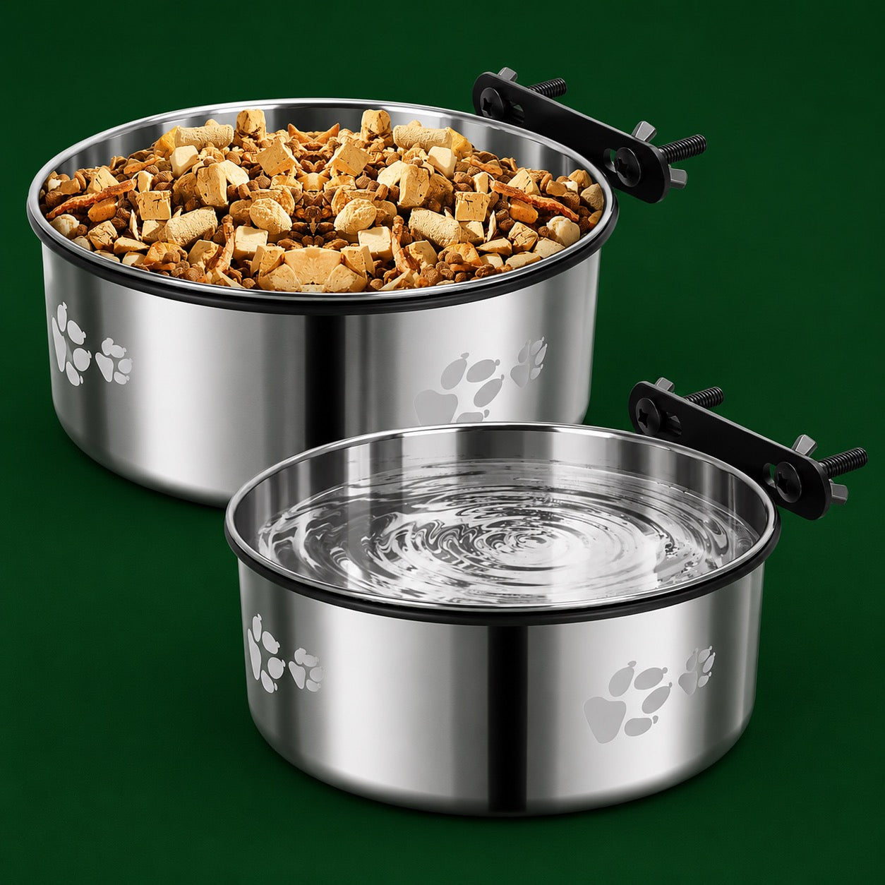 2-Pack Dog Kennel Feeding Bowls