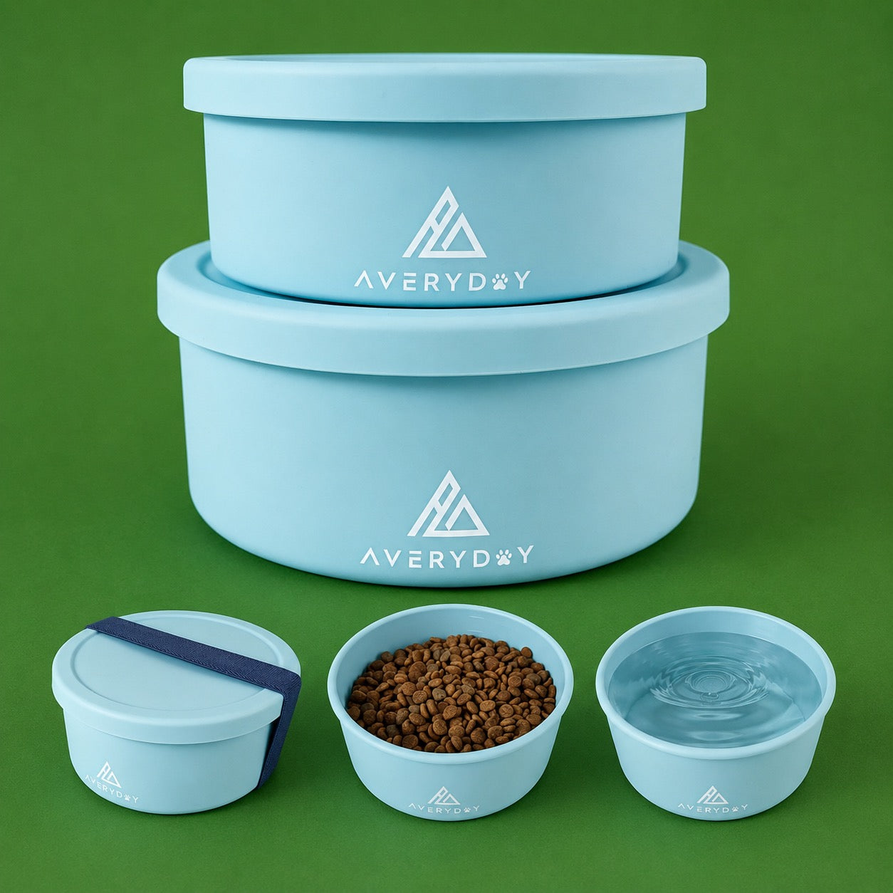 AVERYDAY 50 Oz Dual Pet Travel Bowls