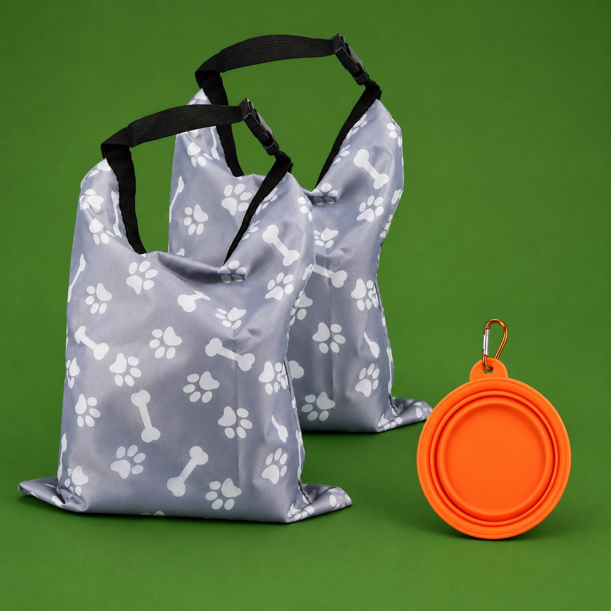 Dual Dog Travel Kit with Airtight Food Storage