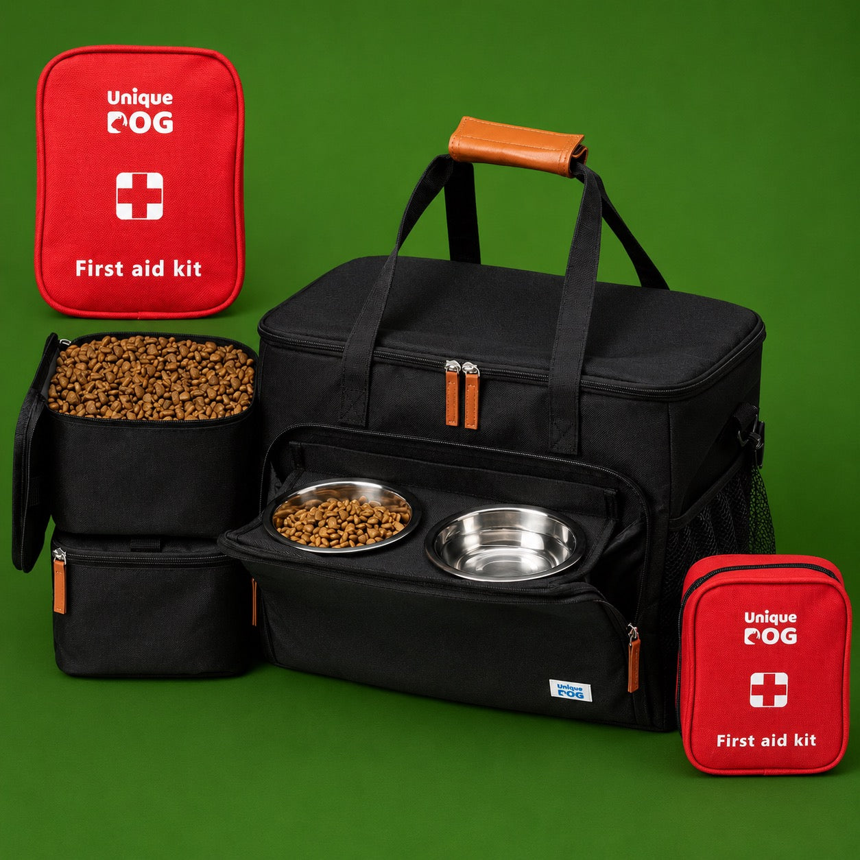 Complete Canine Travel Kit - Dog Luggage System with Safety and Feeding Accessories