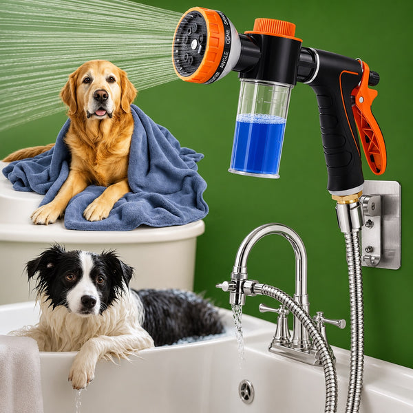 Pet Bathing Hose with Microfiber Dog Towels