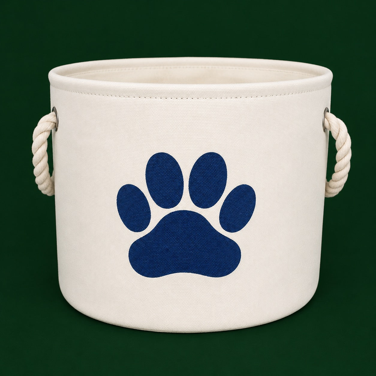 Bone Dry Collapsible Pet Bin Small Round Off-White