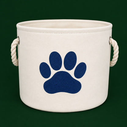 Bone Dry Collapsible Pet Bin Small Round Off-White