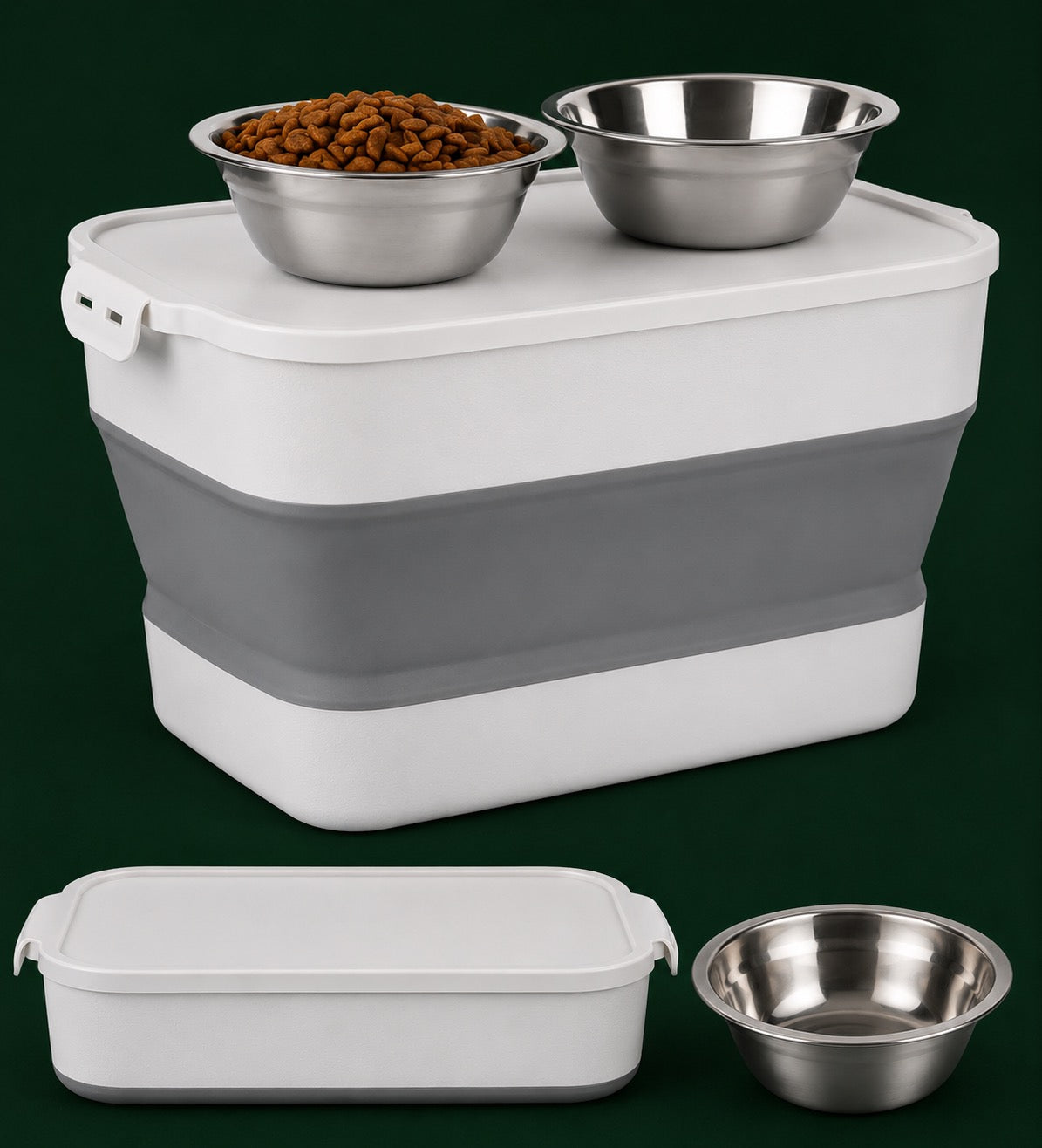 Dual-Purpose Pet Feeder with Storage