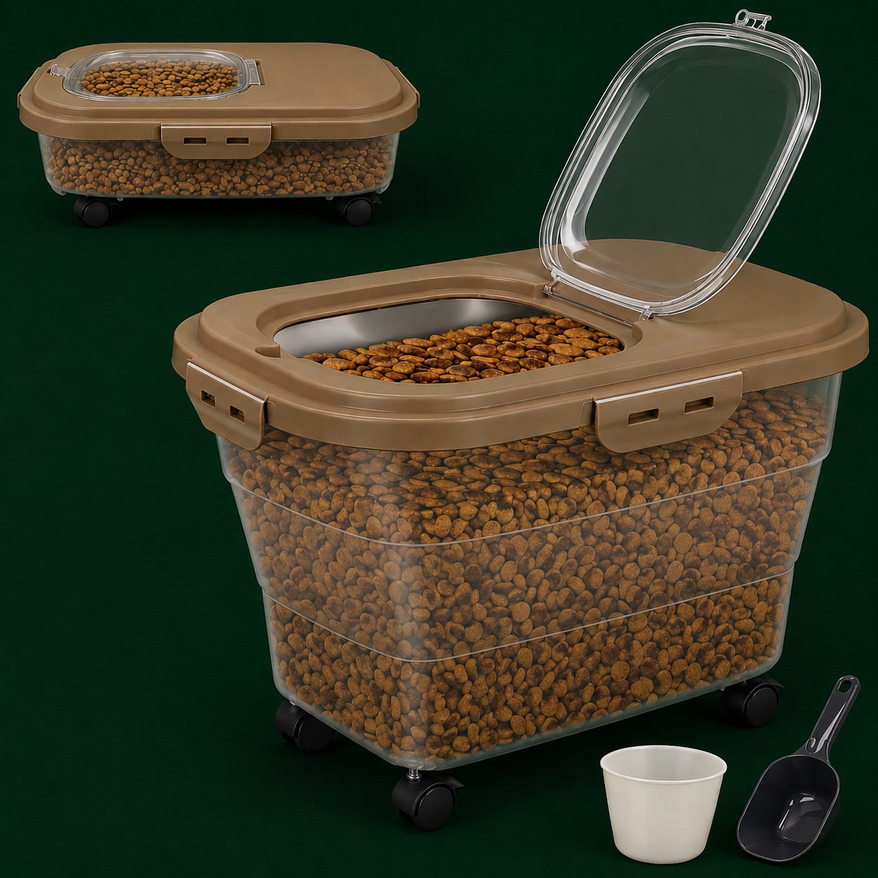 Vault Collapsible Dog Food Storage 20 lb with Wheels