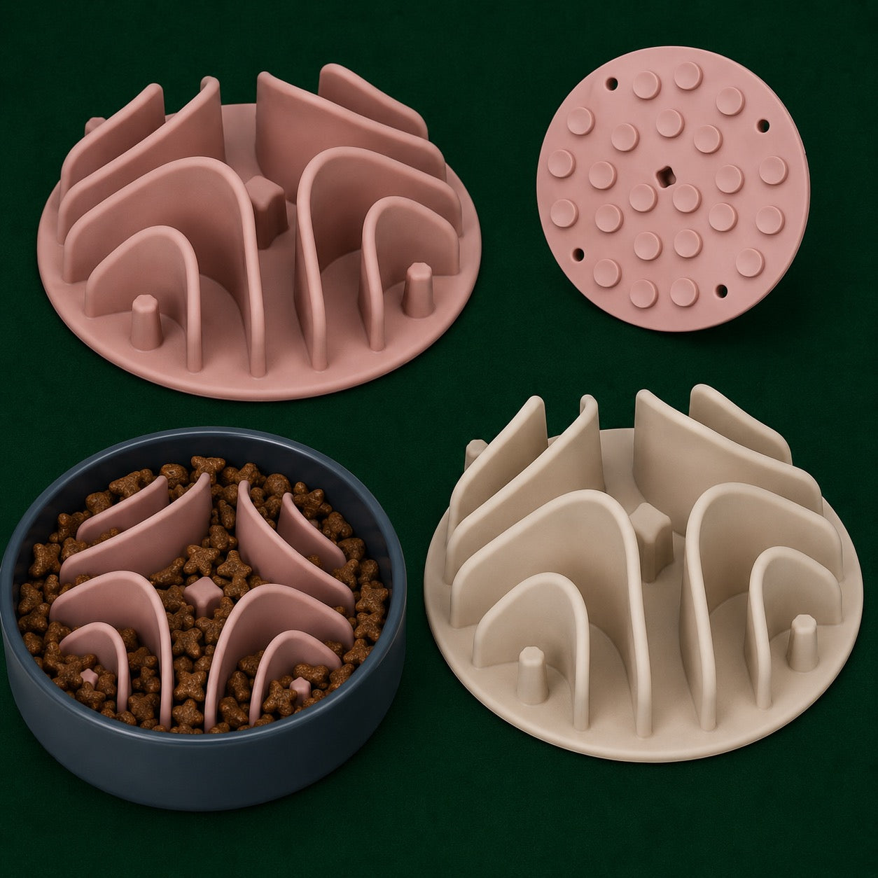 Silicone Slow Feed Dog Bowl Insert - Dual Color