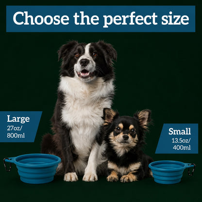 OHMO Premium Silicone Portable Pet Bowls 2-Pack