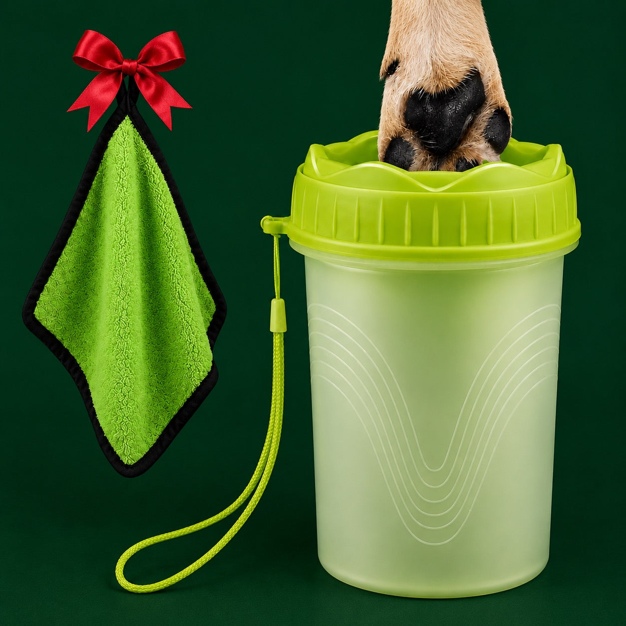 Medium Silicone Dog Paw Washer with Free Towel
