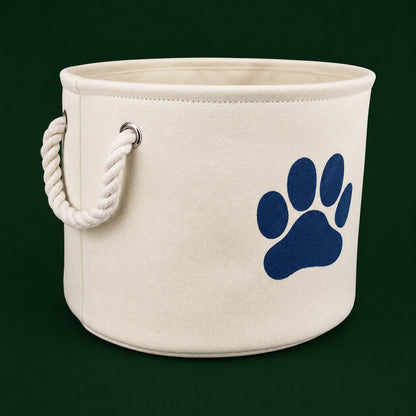 Bone Dry Collapsible Pet Bin Small Round Off-White